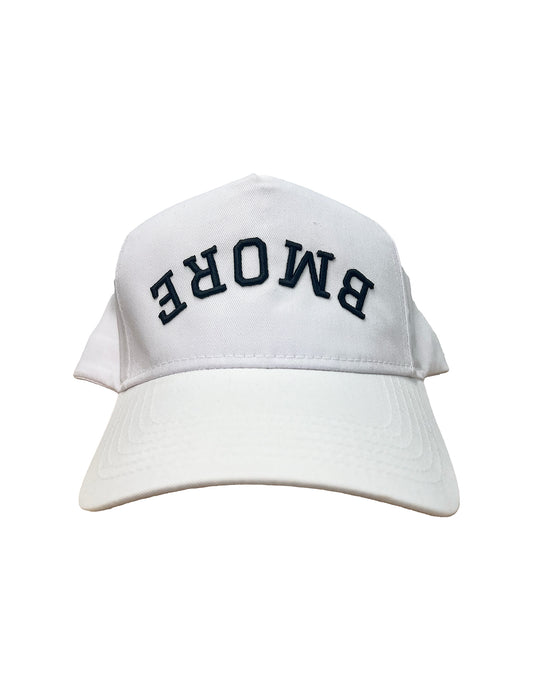 UPSIDE DOWN BMORE HAT, WHITE